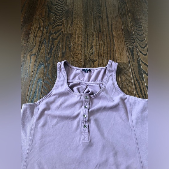 Splendid Women’s L Promenade Faded Purple Ribbed Henley Tank Dress - VGUC! - Picture 6 of 14